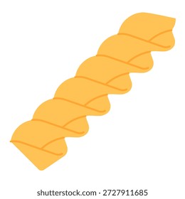 Massa Fusilli isolada sobre fundo branco. Forma de massa seca italiana. Ilustração do vetor de simplicidade, isolada.