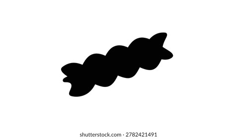 Fusilli pasta shape black silhouette high quality professional