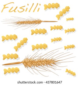 fusilli pasta vector illustration isolated