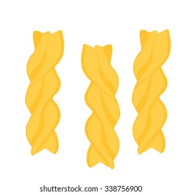 Fusilli pasta vector isolated, macaroni icon, pasta collection