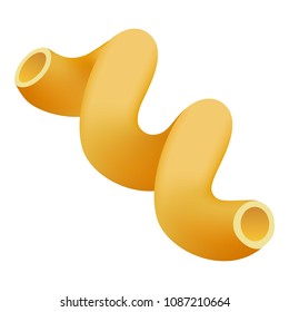 Fusillini pasta icon. Realistic illustration of fusillini pasta vector icon for web design isolated on white background
