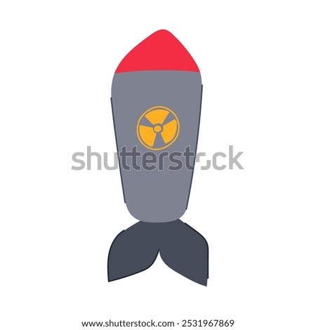 fusion atomic bomb cartoon. explosion radiation, uranium detonation, fallout hiroshima fusion atomic bomb sign. isolated symbol vector illustration