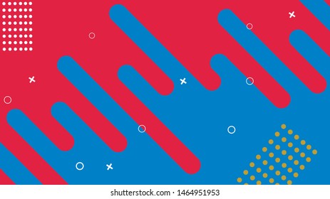 Fusion of blue and red lines with extra elements