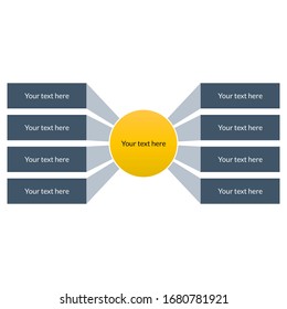 Fusion chart infographic template with 8 (eight) petal for each option and one center element