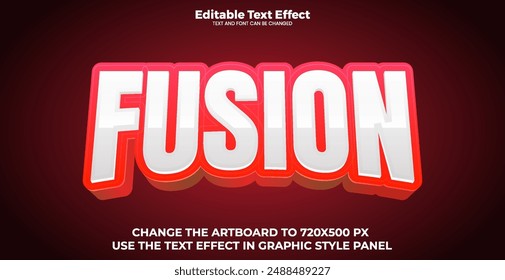 Fusion editable text effect in modern trend style
