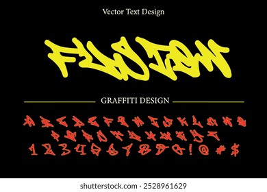 FUSION Graffiti Font vector text design, Perfect For logo designing, graffiti art, vector illustration, typography, wall art, and Other projects. SHOTLISTseason. 