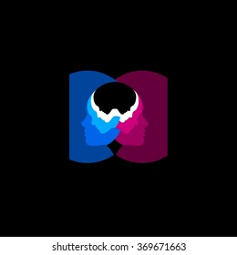 Fusion modes silhouettes of women in colors vector illustration