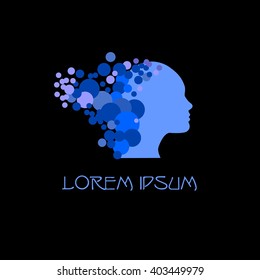 Fusion modes silhouettes of women in colors vector illustration on black background