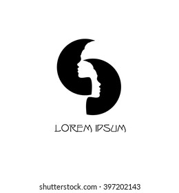 Fusion modes silhouettes of women in vector illustration