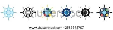 Fusion multi-style icon, outline, flat, glyph, dual tone, line color. use for UI, UX, app and web development, digital or print. for digital industry, education, technology.