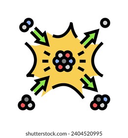 fusion nuclear energy color icon vector. fusion nuclear energy sign. isolated symbol illustration