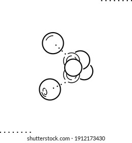 Fusion, science, merger physics vector icon in outlines 