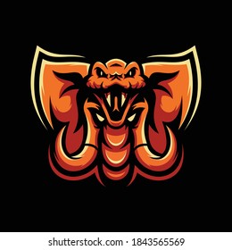 Fusion snake and elephant icon design