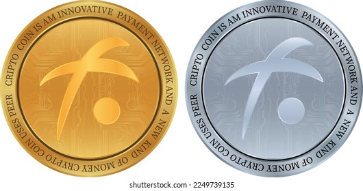 fusion-fsn coin vector illustrations. vector crypto coins.