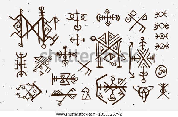 Futhark Norse Islandic Viking Runes Set Stock Vector (Royalty Free ...