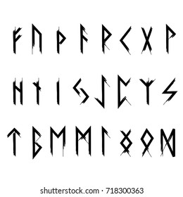 Futhark Runes Black