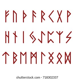 Futhark Runes Red
