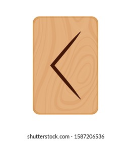 Futhark, Scandinavian Runes burned on wooden planks isolated vector stock illustration on transparent background