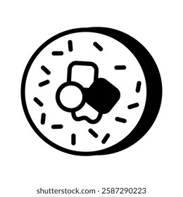 futomaki kimbab sushi roll - icon symbol flat lineart outline sticker element journal illustration