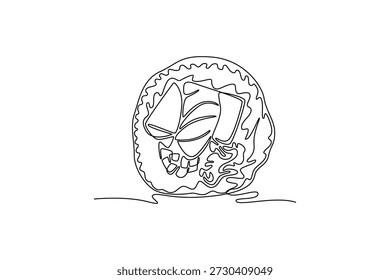Futomaki Sushi Roll. Sushi-Konzept. Einzeiliges Zeichnungsdesign. Vektorgrafik