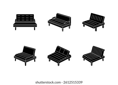 futon icon silhouette vector illustration