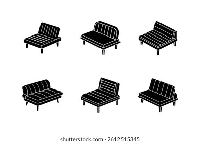 futon icon silhouette vector illustration