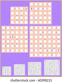 Futoshiki vector set 1. Easy, 1 digit