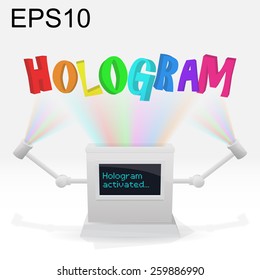 futristic hologram machine design.
