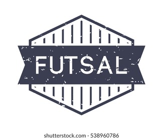 futsal badge, vector logo, sport label, grunge stamp, vintage style