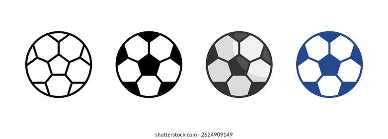 Futsal Ball Icon Set Multiple Style Collection