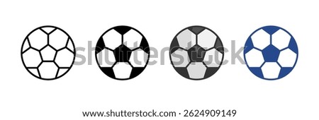 Futsal Ball Icon Set Multiple Style Collection