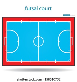 futsal court or field  top view proper markings and proportions according standards. vector.