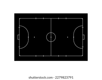 Futsal court or Indoor Soccer Field Layout for Illustration, Pictogram, Infographic, Background or for Graphic Design Element. Vector Illustration