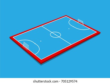 Futsal court in perspective