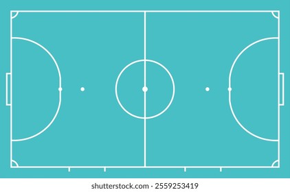 Futsal court top view vector illustration