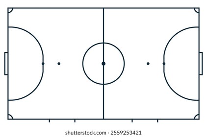 Futsal court top view vector illustration