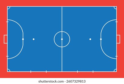 Futsal field top view.Vector illustration