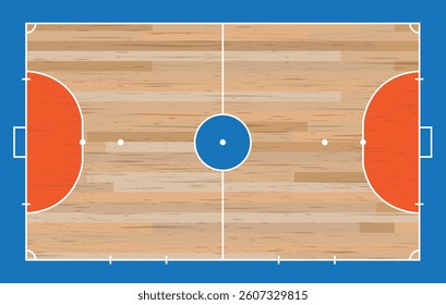 Futsal field top view.Vector illustration