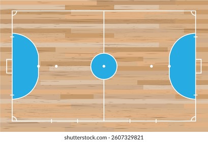Futsal field top view.Vector illustration