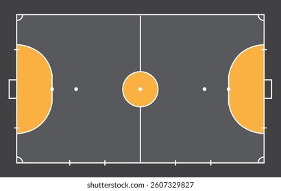 Futsal field top view.Vector illustration