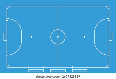 Futsal field top view.Vector illustration
