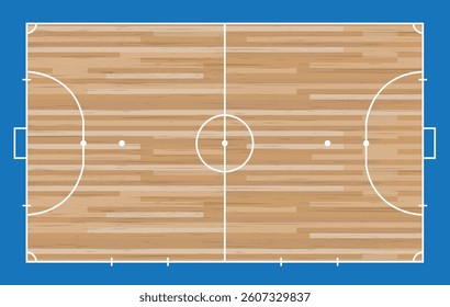 Futsal field top view.Vector illustration