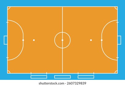 Futsal field top view.Vector illustration