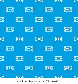 Futsal or indoor soccer field pattern repeat seamless in blue color for any design. Vector geometric illustration