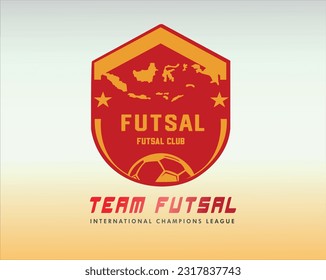 Futsal logo, red club football, trendy cool