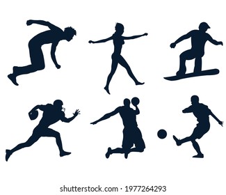 Futsal Player Silhouette Vector Illustrations