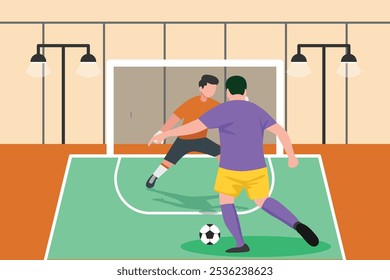 Futsal sports. Sports concept. Colored flat vector illustration isolated.