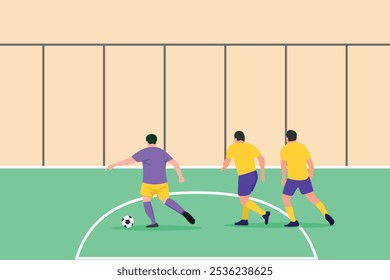 Futsal sports. Sports concept. Colored flat vector illustration isolated.