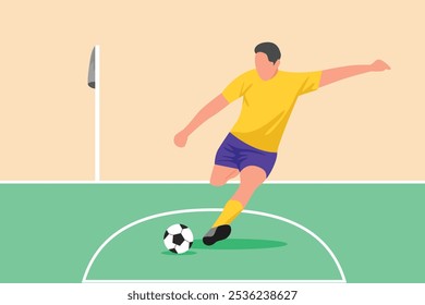 Futsal sports. Sports concept. Colored flat vector illustration isolated.