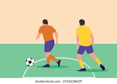 Futsal sports. Sports concept. Colored flat vector illustration isolated.